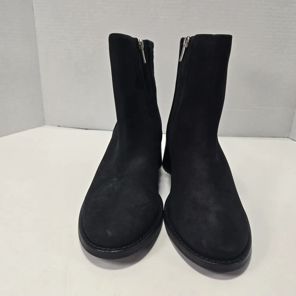 Lucky Brand Women's Caddier Black Block Heel Ankle Booties Boots Size 7.5 7 1/2